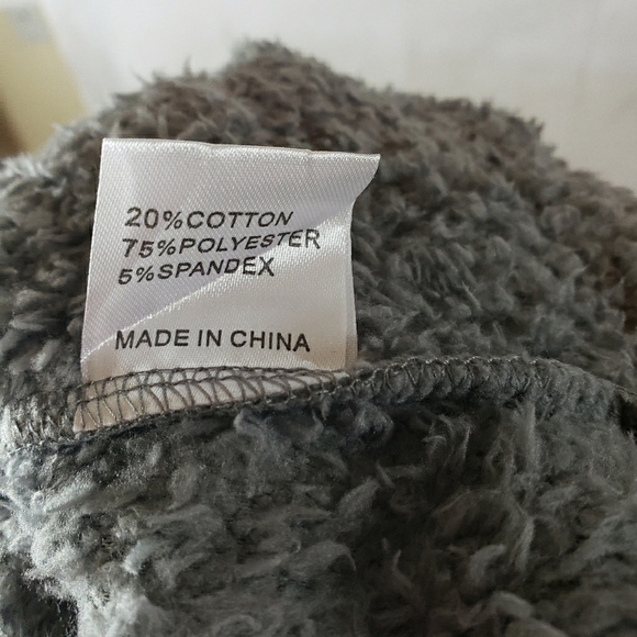 Gray sherpa long sleeve fleece Sweatshirt xlarge - Picture 5 of 6